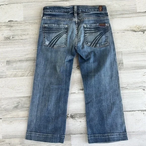 7 For All Mankind Dojo Jeans Size 24 Womens Denim Bermuda Shorts 7FAMK Cotton - Picture 1 of 12